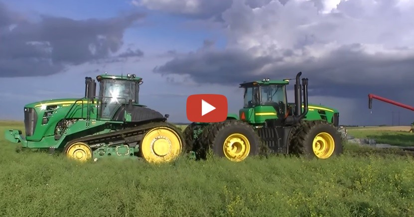 John Deere 9530 tracks vs 800 tires