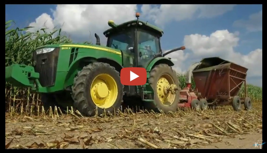 Heffron Farms Chopping Corn KT with John Deere power Aerial Photography