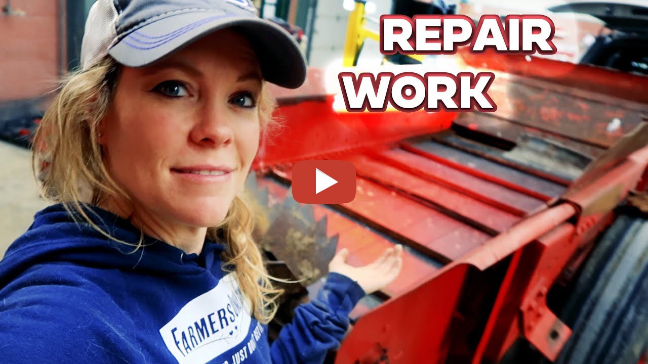 WT Farm Girl Videos -- Repairing the bottom braces and the rubber floor on  the New Holland 155 or 145 spreader. We knew there would be a FEW things to  fix, but