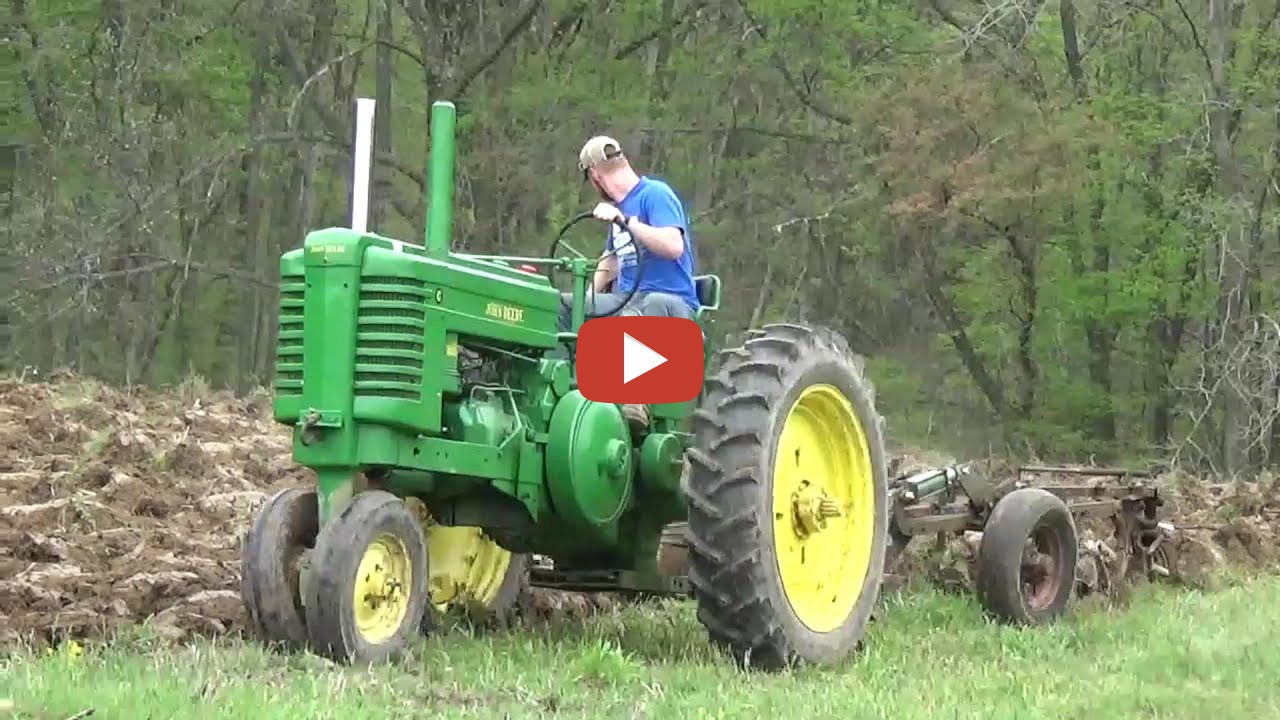First Time Plowing With His Grandpa's John Deere G Pulling a newly