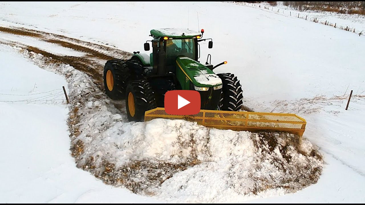 Snow Plowing John Deere 9460R with Degelman 7900 20ft Blade, Plowing