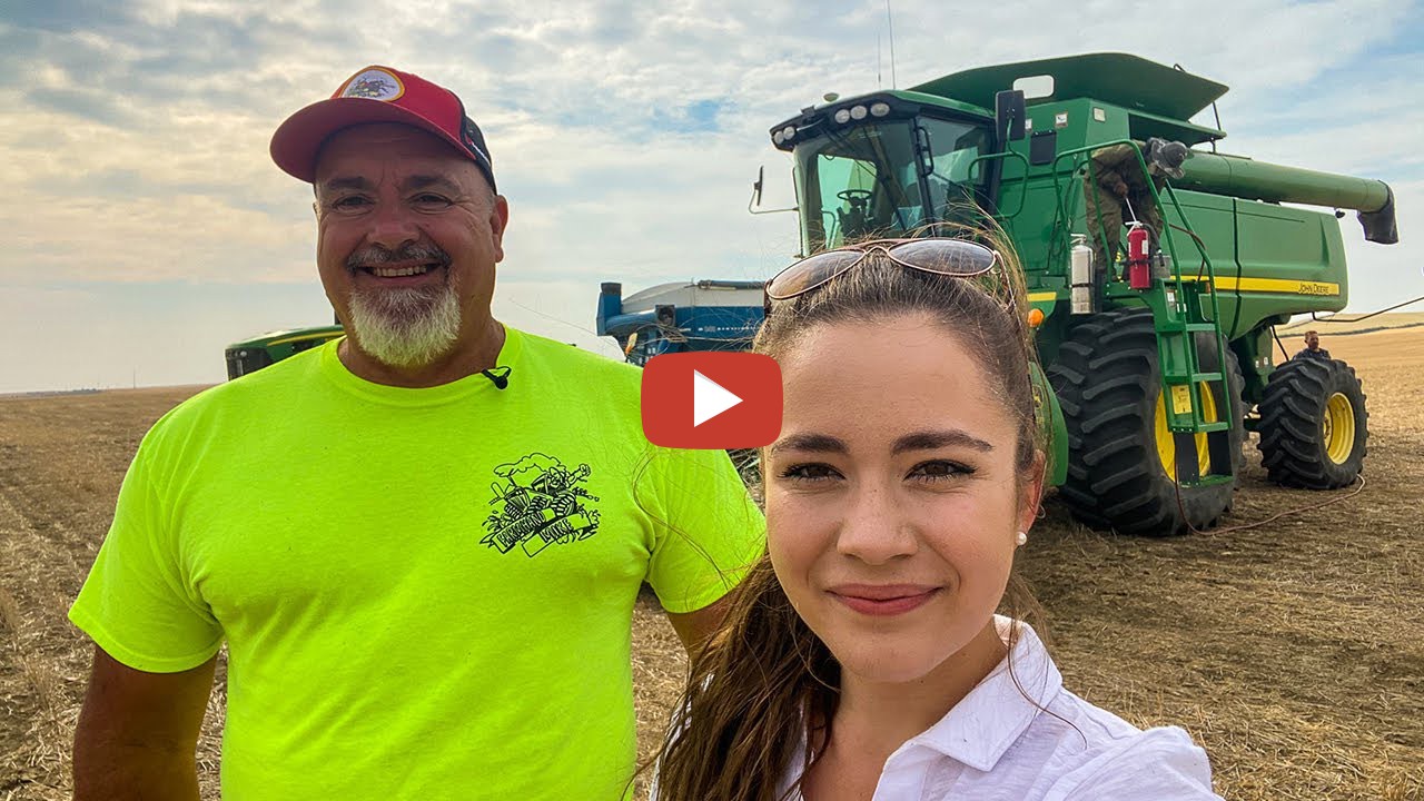 Mike Less Farmhand Mike Visits Kate's Ag Wheat Harvest!!!!!! 2021