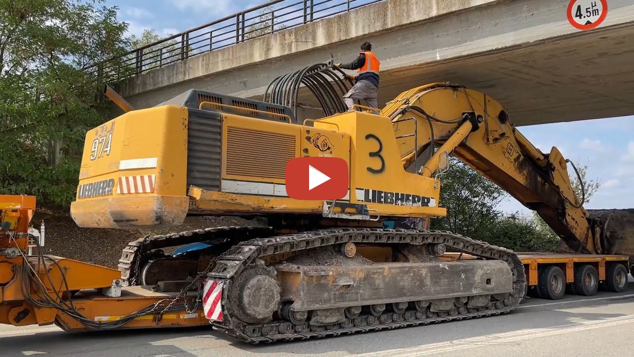 Amazing Excavators At Work - Loading & Transporting The Liebherr 974 ...