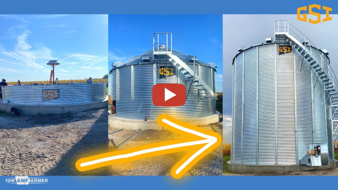 NEW! GSI Grain Bin Build from start to finish. From the concrete pour