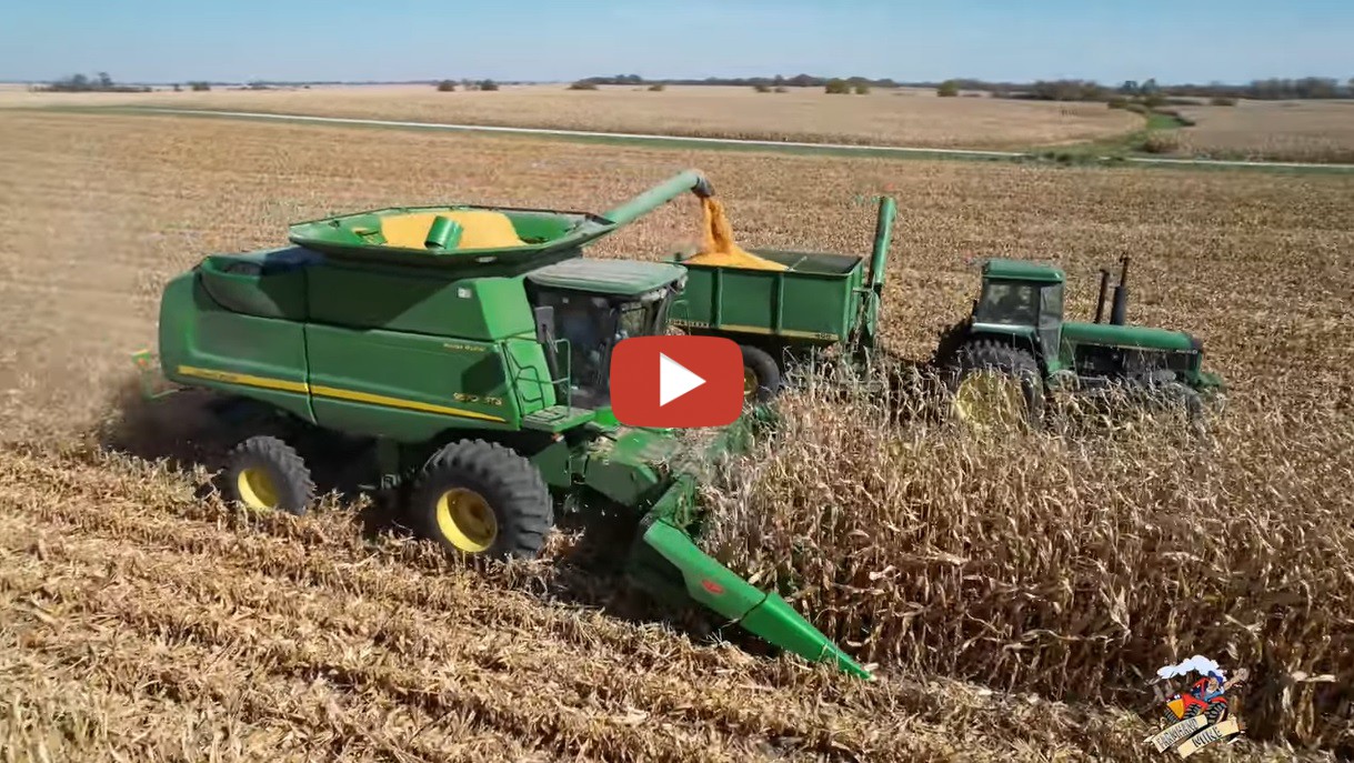 Mike Less - Farmhand Mike -- Harvesting Corn near Rankin Illinois as a ...