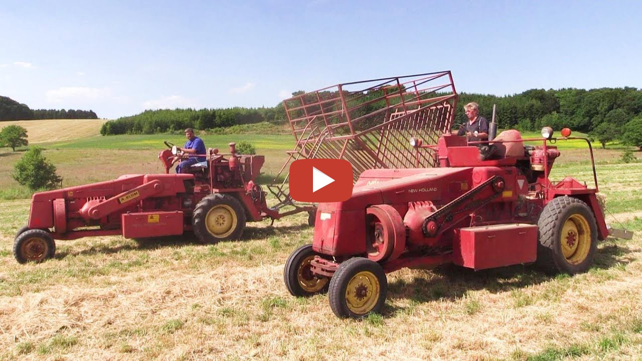 2 New Holland 1282 Super Hayliner self propelled square baler, baling