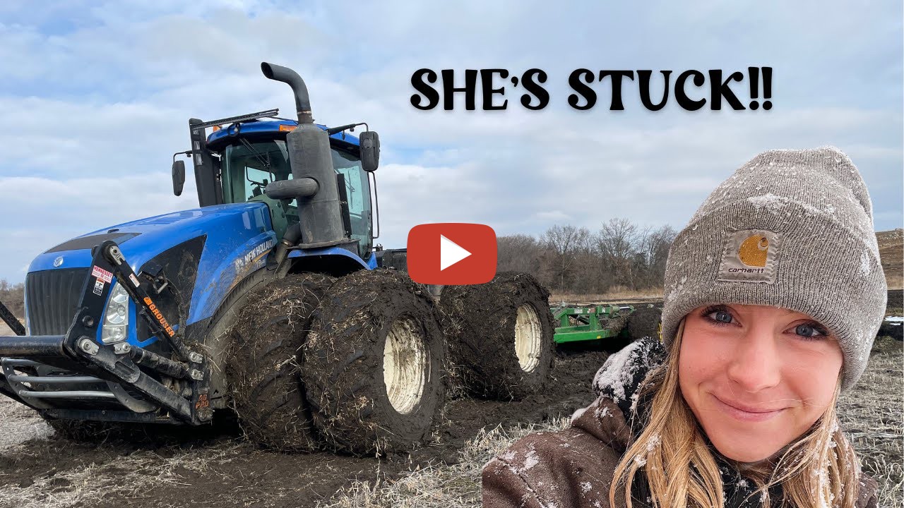 New Age Custom Farming Big Tractor Stuck in the Mud A glimpse in