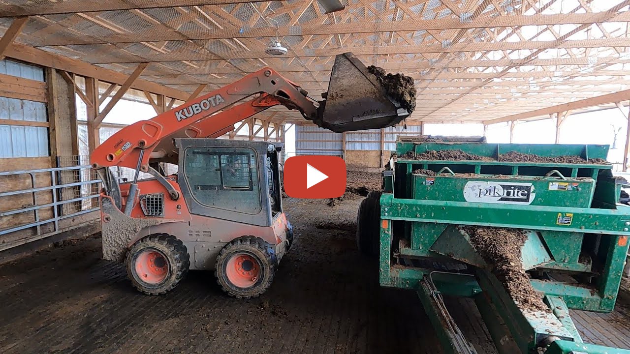 Hauling a Bunch of Manure with Kubota and John Deere equipment