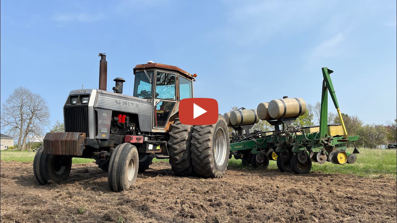 White 2155 Planting 2023 Corn Crop Planting corn with the 2155 and