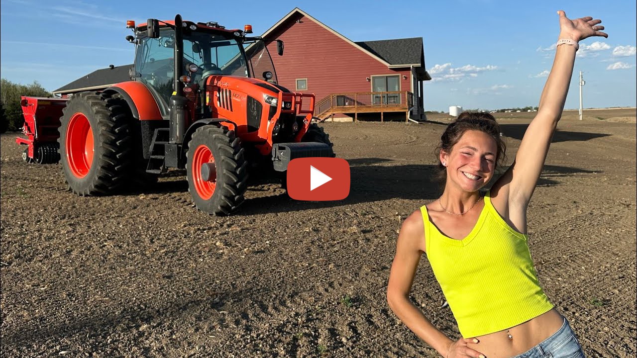 Laura Farms Seeding Grass with the Kuboto In My Enormous Yard and